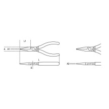 1008BM - PINZA mm 160 BECCHI PIATTI LUNGHI