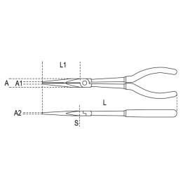 1009L/A -  PINZA L=283 mm A BECCHI MEZZOTONDI