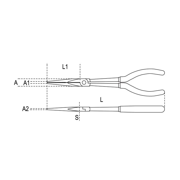 1009L/A -  PINZA L=283 mm A BECCHI MEZZOTONDI