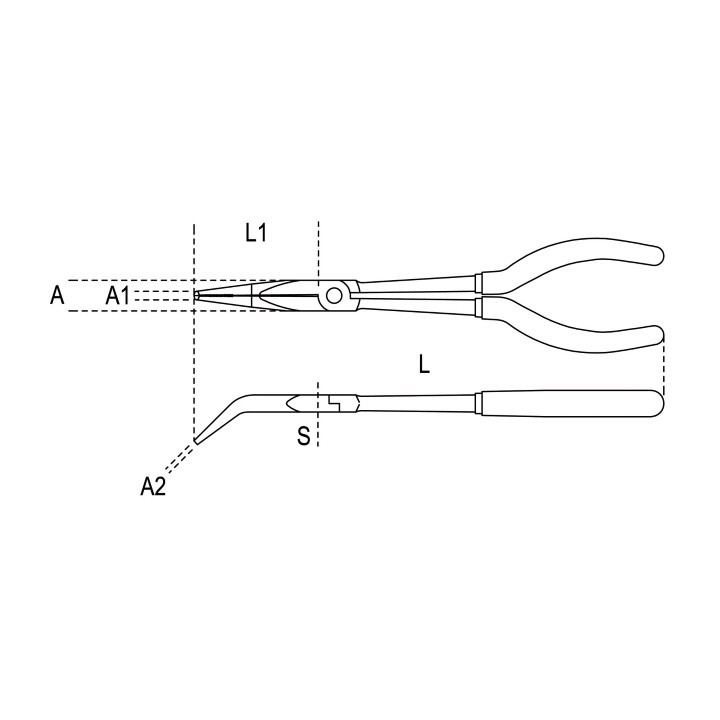 1009L/B -  PINZA L=273 mm A BECCHI MEZZOTONDI