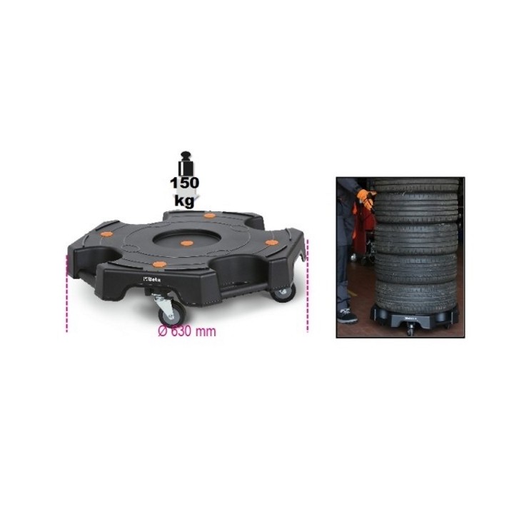 3036 - BASE PER MOVIMENTO RUOTE Max 150 Kg