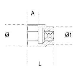 920A - BUSSOLA ESAGONALE DA 1/2" - 19 mm