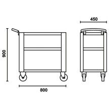 A - C51 G - CARRELLO CON N.3 RIPIANI RICOPERTI