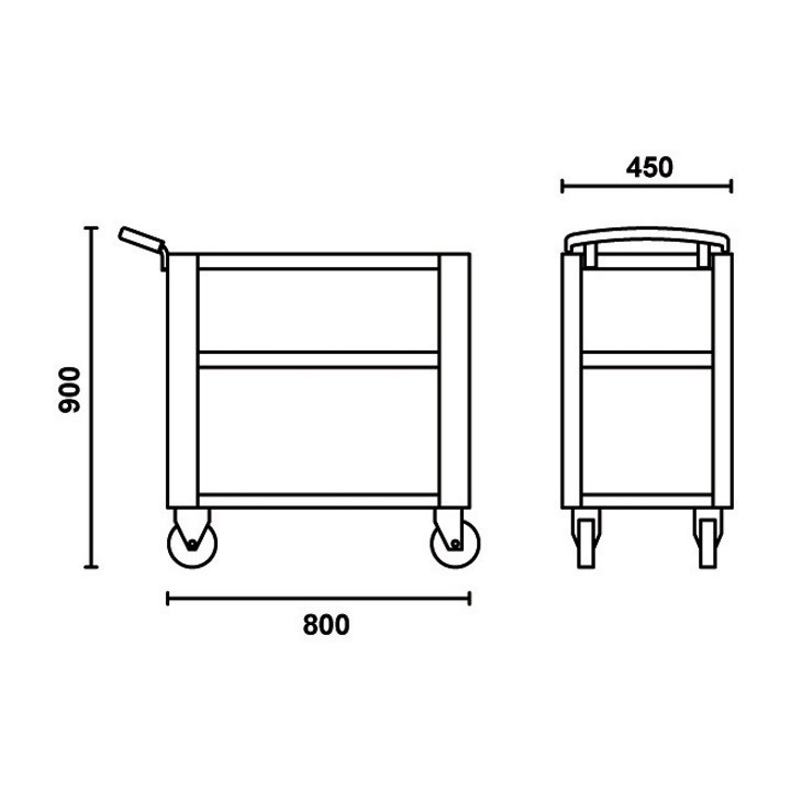 A - C51 G - CARRELLO CON N.3 RIPIANI RICOPERTI